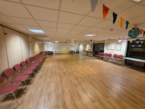 A wide view of the Downstairs Back Hall