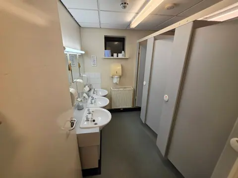 The downstairs ladies' toilet facilities