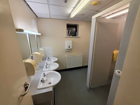 The downstairs men's toilet facilities
