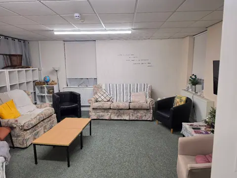 A wide view of the Downstairs Lounge