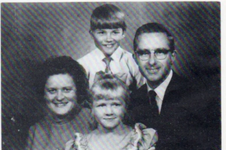 Rev Donald Boyes with his wife and two children