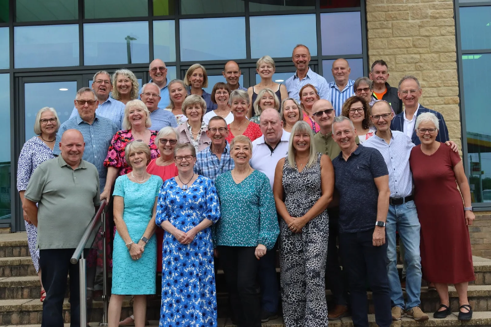 Former youth fellowship members gathered outside Cirencester Baptist Church