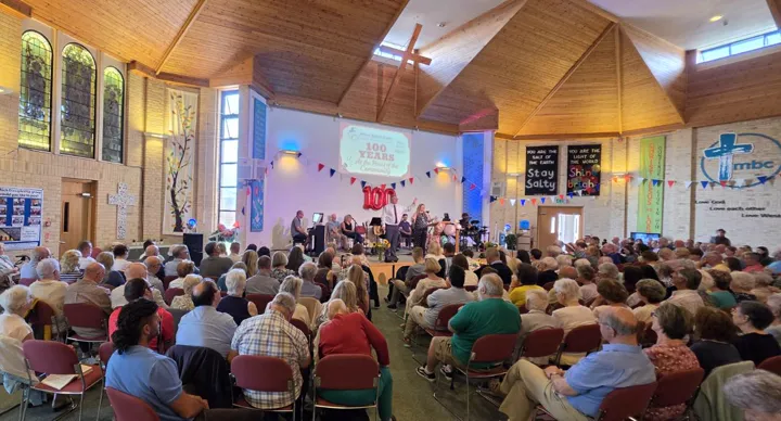 The congregation gathered for Milton Baptist Church's 100 Year Celebration Service
