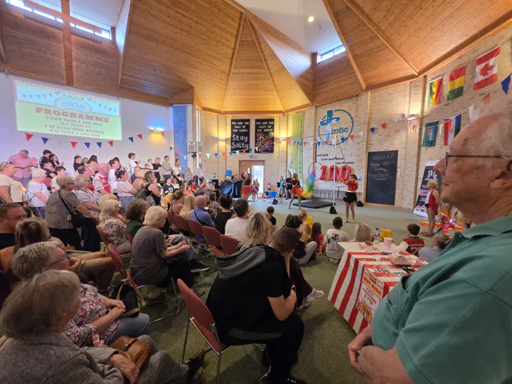 The sanctuary busy with visitors, stalls and activities during the 100 Year Vintage Fayre.